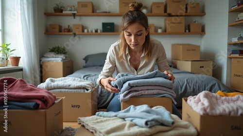 Decluttering and Organizing Clothes with Labeled Boxes