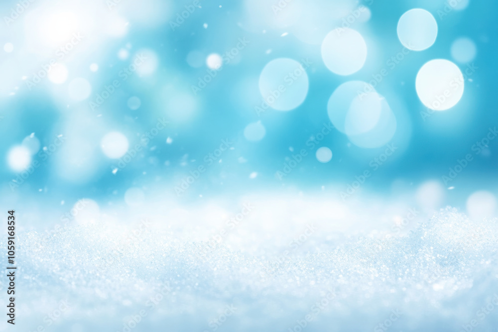 serene winter scene featuring soft snow and blurred blue bokeh lights, evoking peaceful holiday atmosphere. Perfect for seasonal designs serene winter scene featuring soft snow and blurred blue bokeh lights, evoking peaceful holiday atmosphere. Perfect for seasonal designs