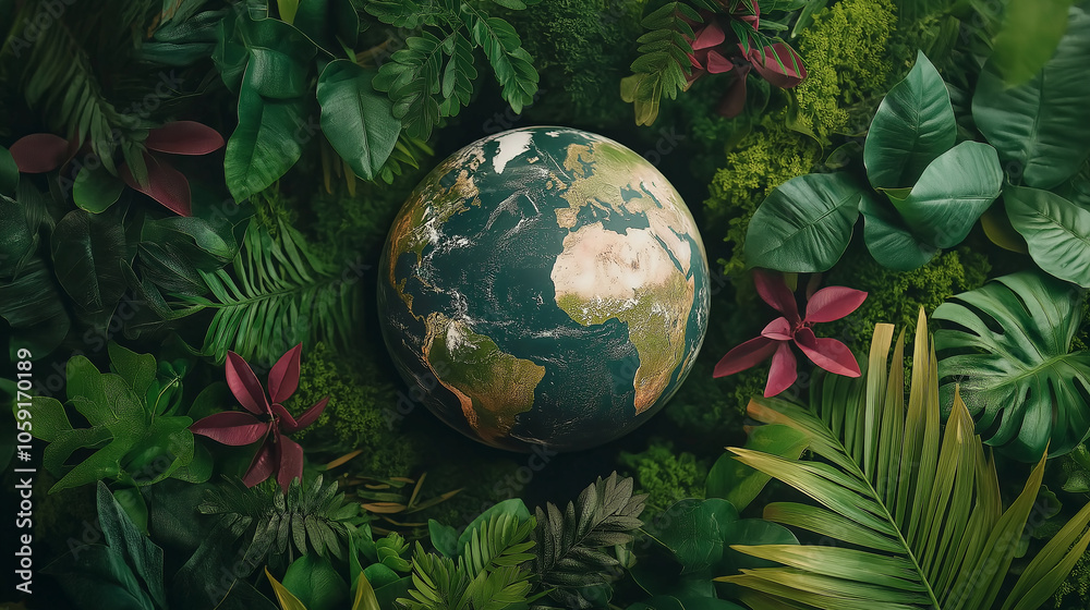 Earth with green leaves background. Global warming concept. Climate change. World Environment Day. Reforestation. For the world earth day. Earth with green leaves background. Global warming concept. Climate change. World Environment Day. Reforestation. For the world earth day.