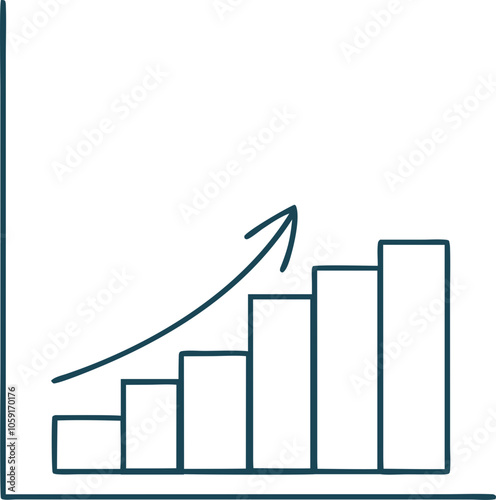 business graph with arrow