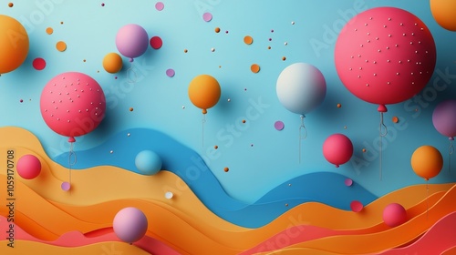Colorful balloons and sparkling lights create a festive atmosphere for a cele...