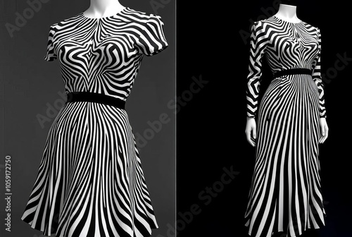 Op Art Dresses Dresses that use optical illusion patterns playin