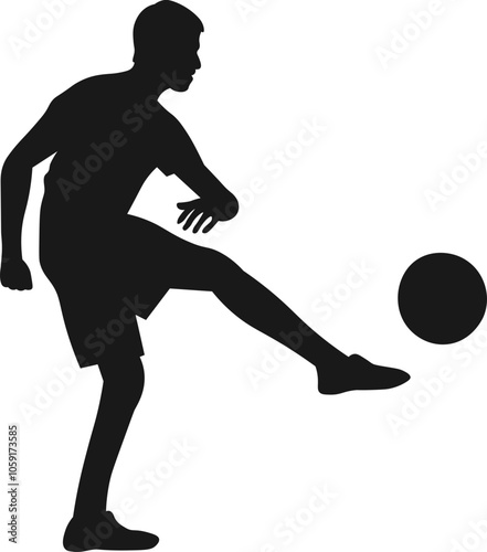 player will shooting in football silhouette