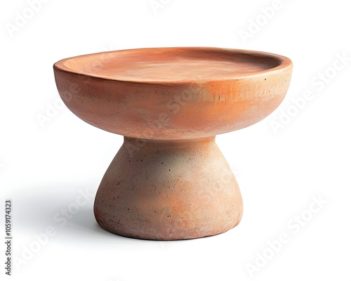 Organic Ceramic Table for Handmade Pottery and Art Display on White Background