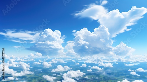 The Celestial Canvas of the Blue Sky and White Clouds The blue sky and white clouds create a mesmerizing spectacle above us. The expanse of blue stretches as far as the eye can see, like an endless oc