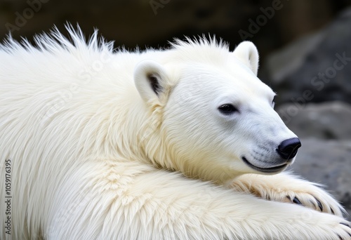 Polar Bear Polar Bear Fur styled in a slicked back look photo