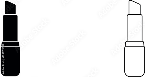 Open lipstick vector icon. Lip care and makeup sign.