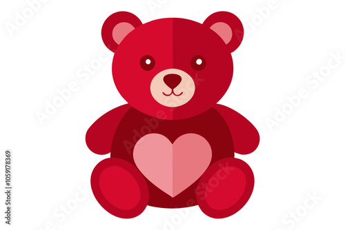 Valentine Teddy Bear | isolated vector illustration on white background