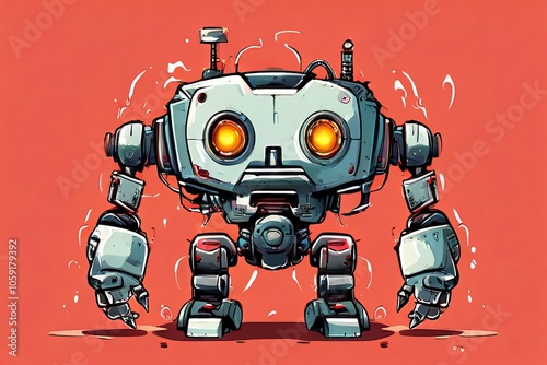 robot motifs illustrations featuring robots and robotic themes