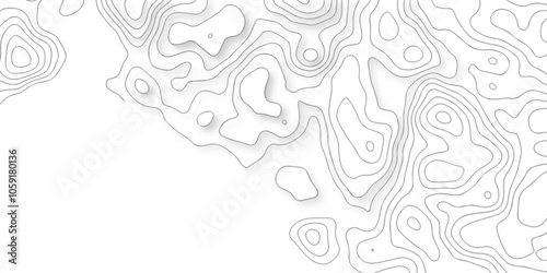 	
Contour abstract map relief land outline. Topographic map patterns. White wave paper curved reliefs abstract background. Background of the topography map. Abstract pattern with lines.