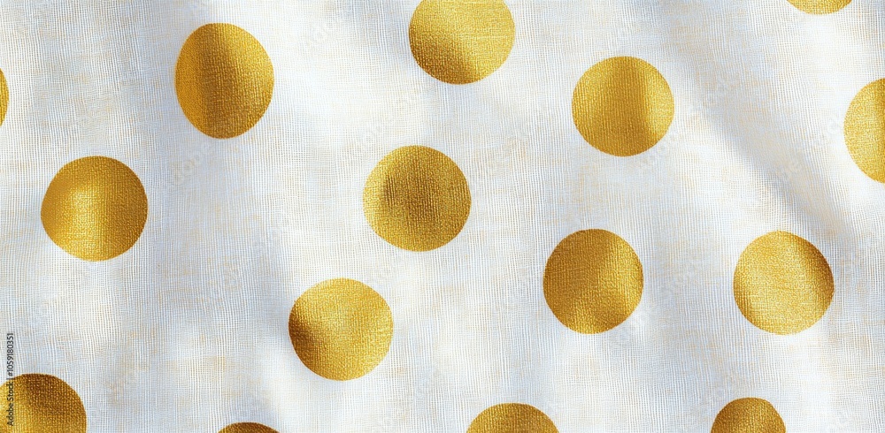 Golden circles create an elegant design on a white background, perfect for decor and fashion
