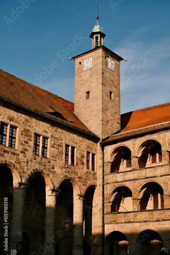 An old style building under blue sky
