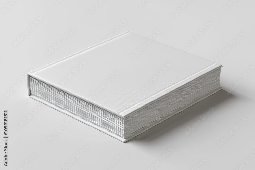 white book design mockup for hardcover and blank pages, showcasing a clean and minimalist cover with textured paper for photorealistic representation white book design mockup for hardcover and blank pages, showcasing a clean and minimalist cover with textured paper for photorealistic representation