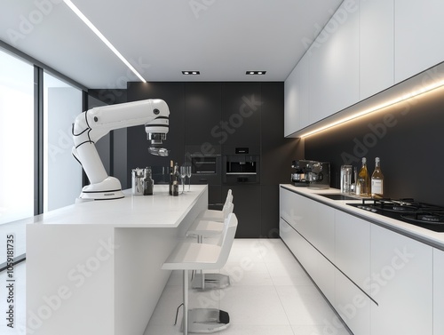 Modern Kitchen Robot Arm.