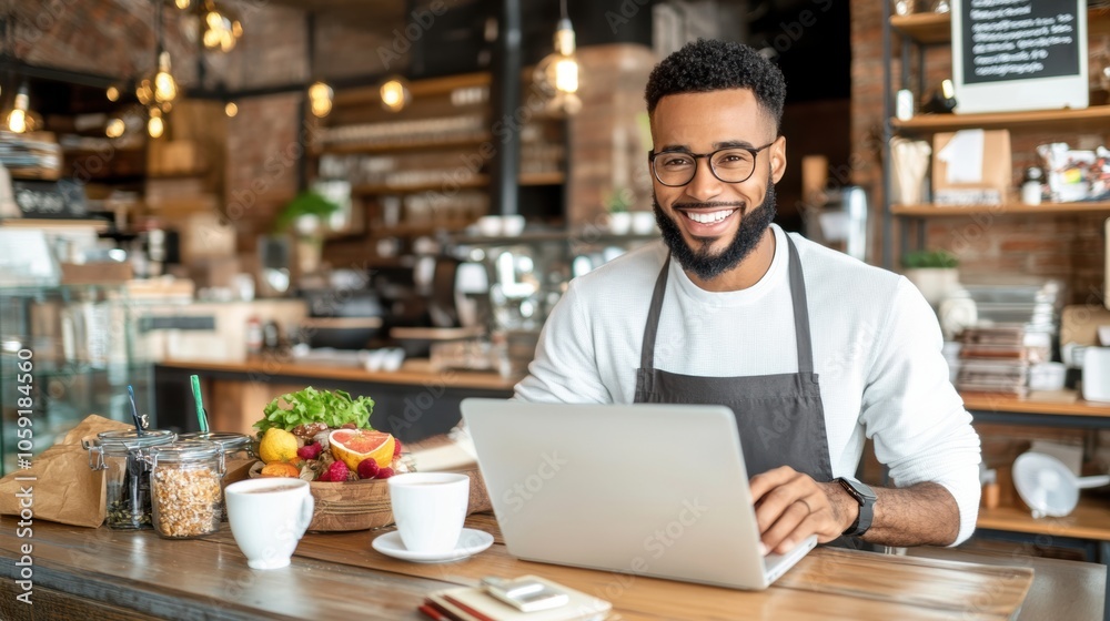 Small Business Owner Using AI Tools for Management Small Business Owner Using AI Tools for Management