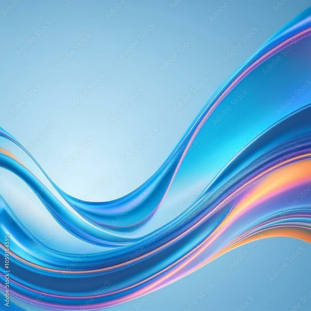 Fototapeta premium Flowing curve lines background, 3d rendering.
