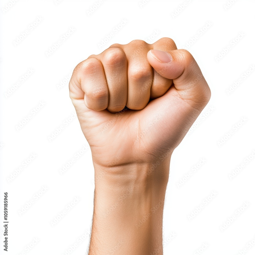 Clenched Fist Isolated on White Background Clenched Fist Isolated on White Background