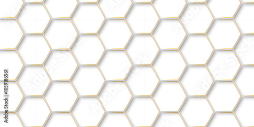 	
Hexagon background technology texture. Abstract hexagonal mesh cell Surface polygon pattern with glowing hexagon paper texture and futuristic business. Abstract honeycomb mosaic white background.