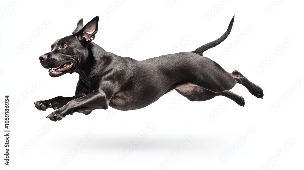 A black dog joyfully leaps through air, showcasing its agility and playful spirit. dynamic pose captures essence of freedom and energy A black dog joyfully leaps through air, showcasing its agility and playful spirit. dynamic pose captures essence of freedom and energy