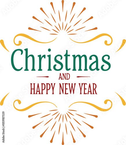 Christmas And Happy New Year Festive Design