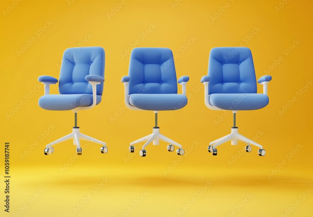 Fototapeta premium Blue Office Chairs.