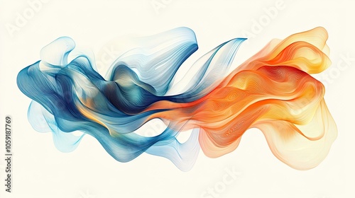 Abstract Blue and Orange Wave Pattern