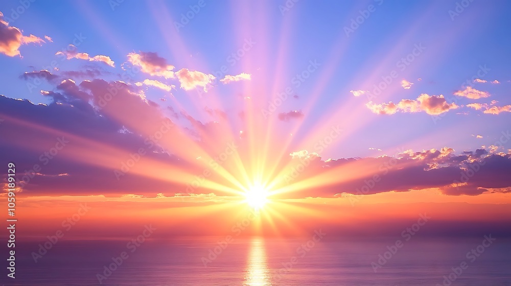 Sunrise Over the Ocean Smooth Blue Background with Copy Space for Advertisements Sunrise Over the Ocean Smooth Blue Background with Copy Space for Advertisements