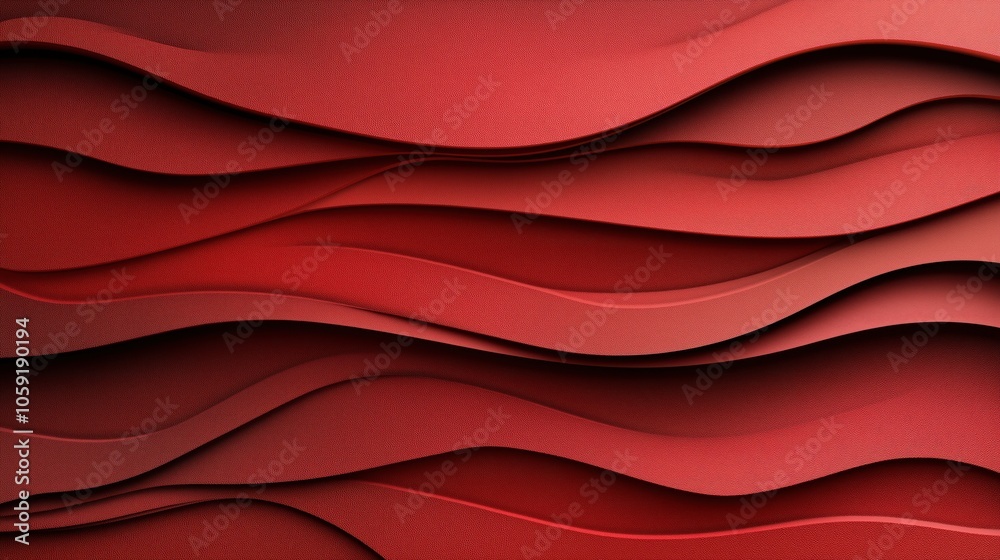 Fototapeta premium Abstract red layered background with overlapping wavy textures creating a dynamic and artistic visual effect.