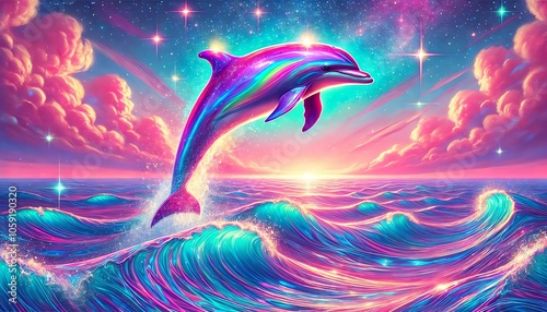 a dolphin jumping out of the ocean
