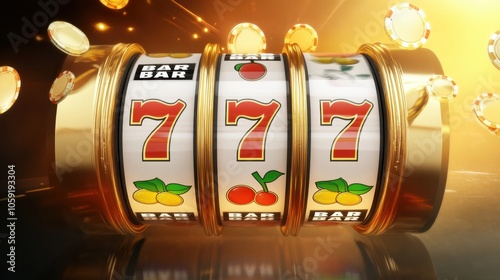 Wallpaper Mural Vibrant Slot Machine with Lucky Jackpot Symbols Torontodigital.ca