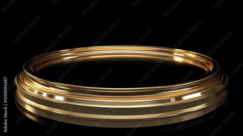Shiny Gold Circular Base for Display or Presentation
