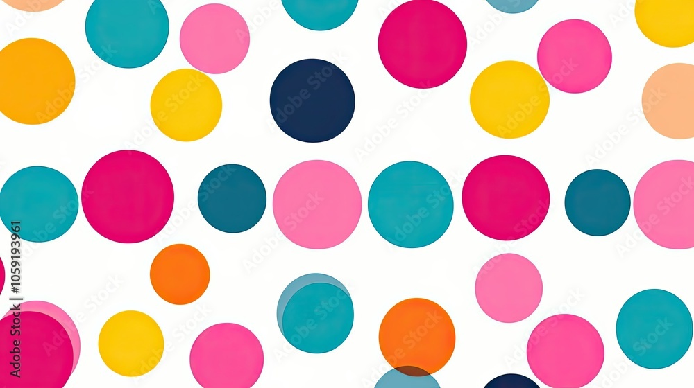 Abstract Colorful Circle Pattern on White Background Abstract Colorful Circle Pattern on White Background