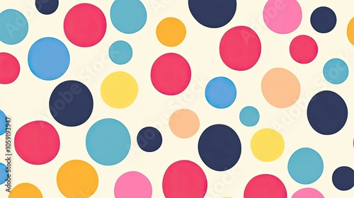 Abstract Background with Colorful Circles on a White Surface