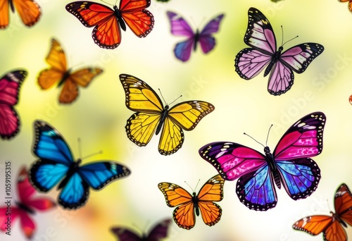 Vibrant Glass Butterflies Photographs butterflies through colore