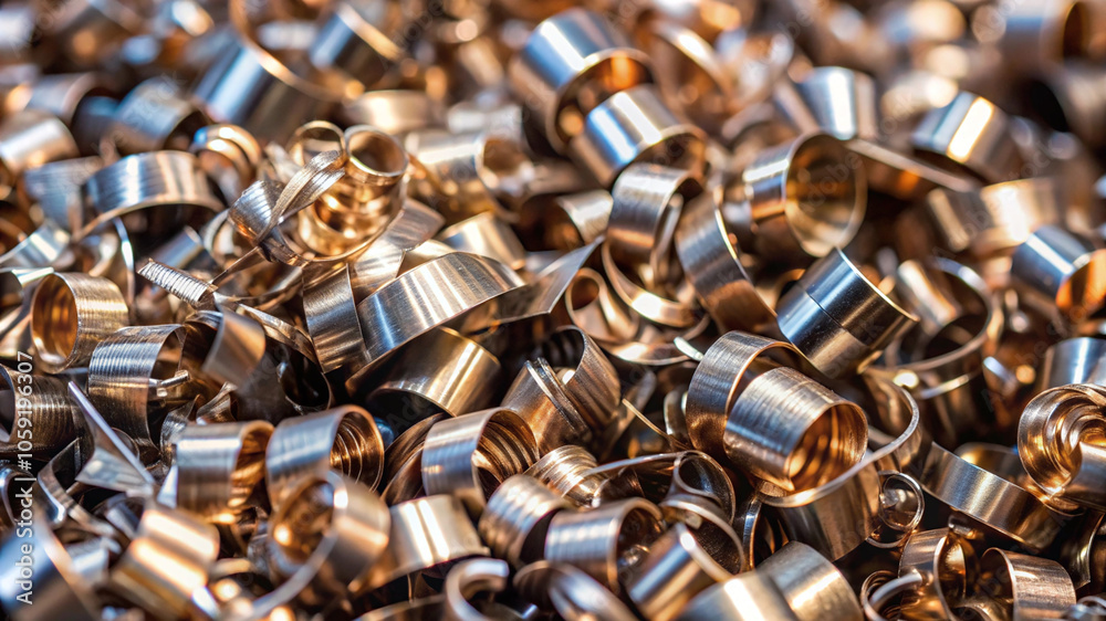 Metal Shavings Background & Texture Macro Shot Metal Shavings Background & Texture Macro Shot