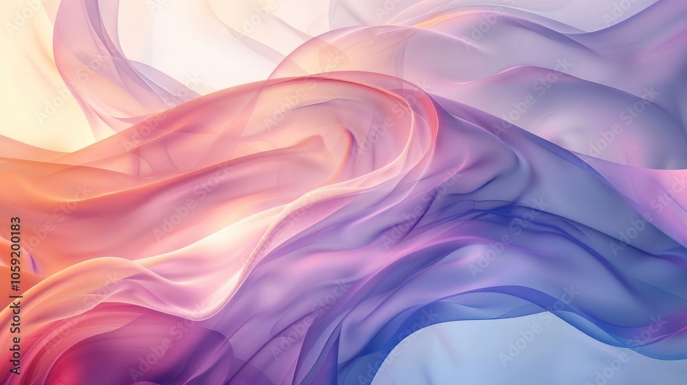 Fototapeta premium Vibrant artistic image featuring smooth flowing sleeves in pink and purple colors.