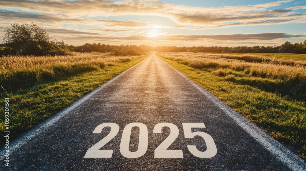 custom made wallpaper toronto digitalRoad Leading to Future with Happy New Year 2025