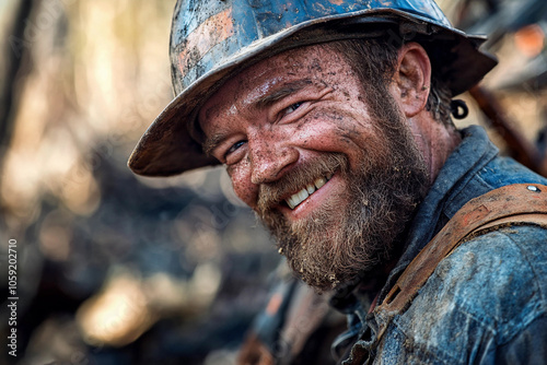 Smiling firefighter during wildfire recovery efforts