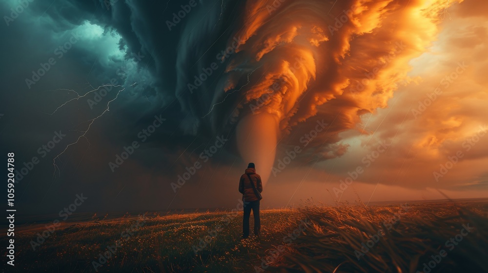 Fototapeta premium Photographer Captures Intense Tornado Formation