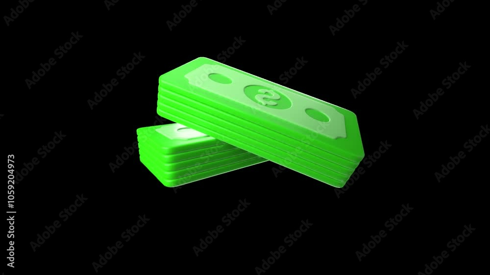 3D Animation Icon of Money | Alpha Channel 3D Animation Icon of Money | Alpha Channel