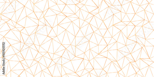 Abstract of simple golden line triangle pattern geometric background. Seamless geometric polygonal repeatable pattern swatch background, Trendy design vector background for web backdrop orpaper print.