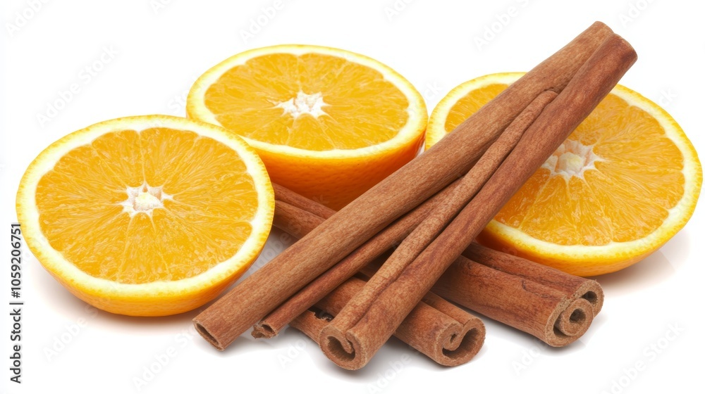 Warm hues of cinnamon and orange, a festive aromatic blend for culinary decorative delights Warm hues of cinnamon and orange, a festive aromatic blend for culinary decorative delights
