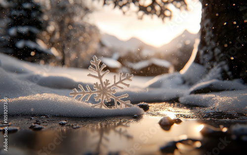 Snowflake-filled holiday greeting with 