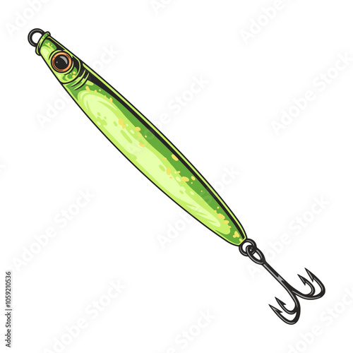 Vibrant green fishing lure design
