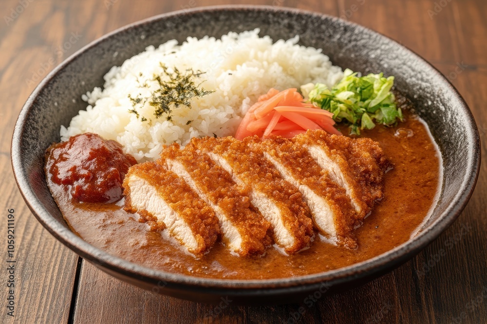 Breaded chicken cutlet with curry sauce Breaded chicken cutlet with curry sauce