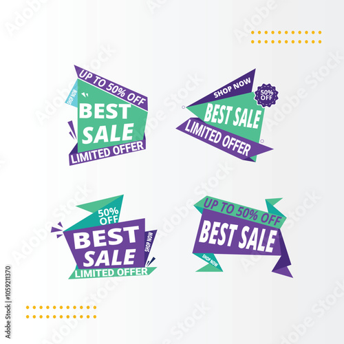 Sale banner, sale Tags Icon Set. Special Offer, Big Sale, Discount, mega sale banner. Store, Online Shopping Flat Design combo offer banner.
