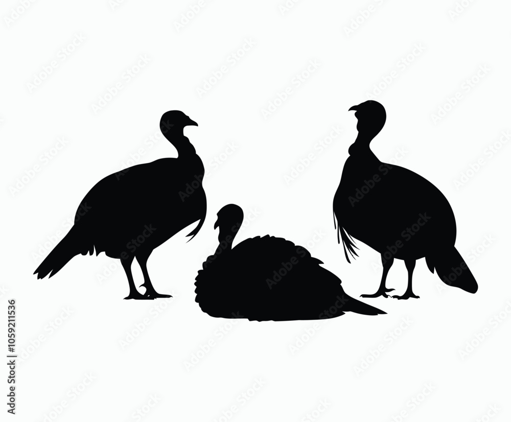Obraz premium Elegant Turkey Silhouette Vector Template