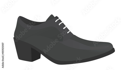 Black elegant shoe. vector illustration