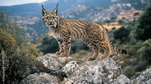 The Iberian lynx is a type of wild cat found in Jaén, Spain. photo