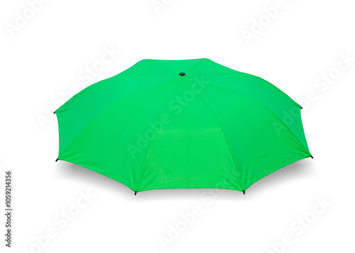 green umbrella isolated on white background. This has clipping path